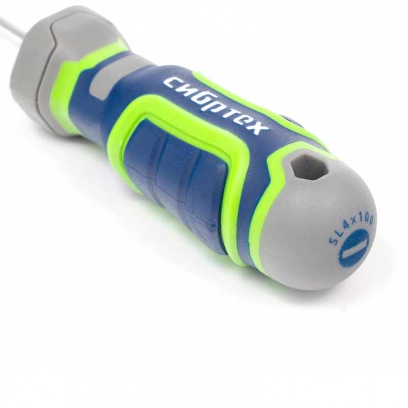 Отвертка SL4 х 100 мм, CrV, четырехкомпонентная рукоятка Сибртех (12262)