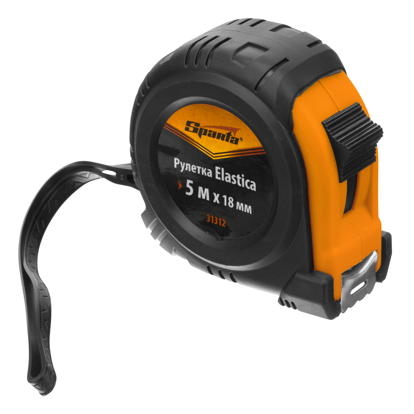Рулетка Elastica,5 м х 18 мм,обрезиненный корпус Sparta (31312)