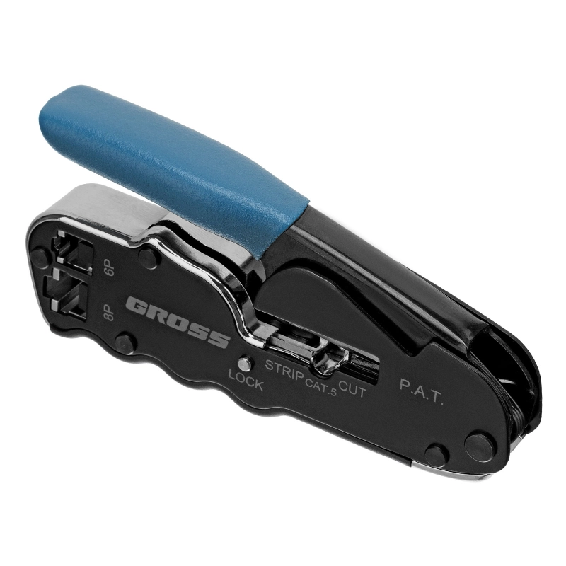 Клещи для обжима телефонных и компьютерных клемм RJ45, 8P и RJ11/12, 6P, компактный размер, CAT5 Gross (17723)