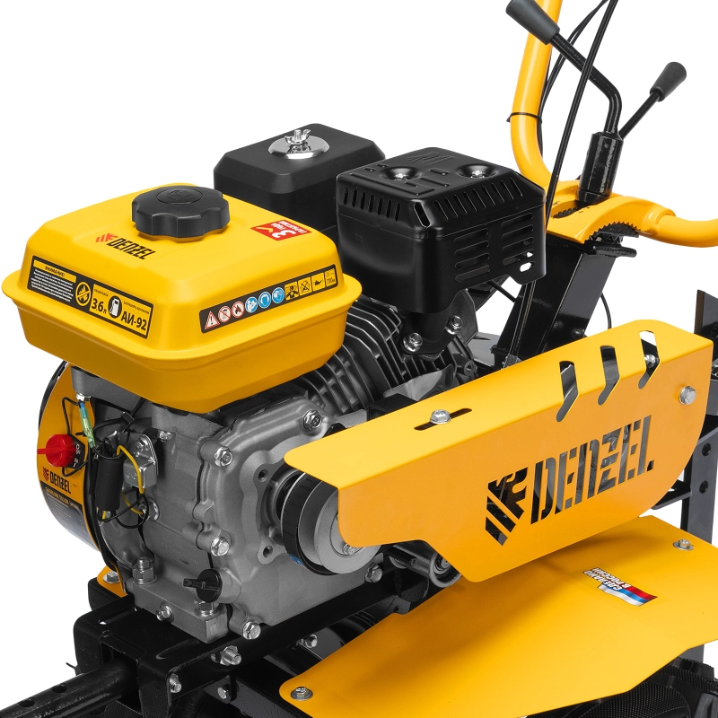 Мотоблок DPT-370S, 7 л.с., ремен.сцеп, фрез 3х4, ШОМ, передачи 3В/1Н Denzel (56443)