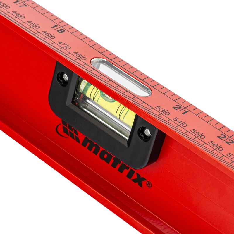 Уровень алюминиевый "Рельс", 1000 мм, 3 глазка, усиленный Matrix (34010)