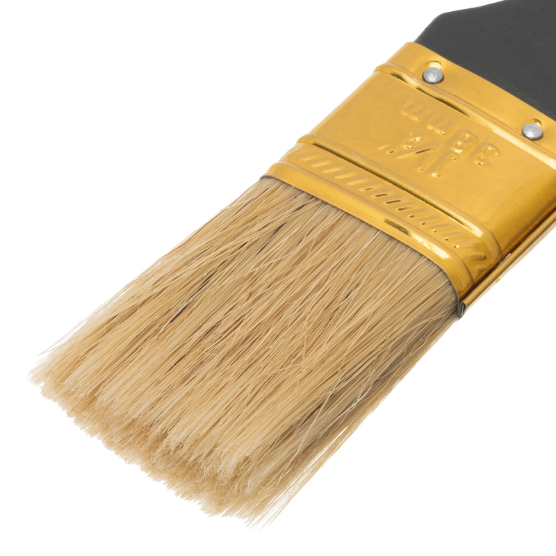 Кисть плоская "Профи" 1.5", натуральная щетина, деревянная ручка MTX (83151)