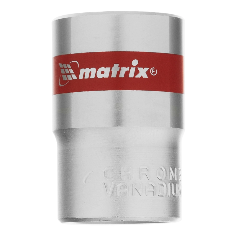 Головка торцевая, 18 мм, шестигранная, CrV, под квадрат 1/2, хромированная Matrix (13118)