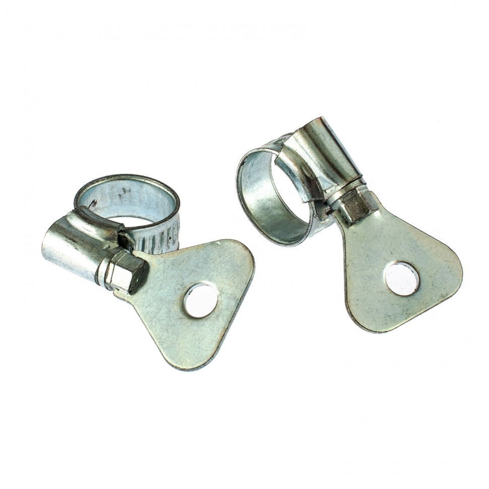 Хомуты металлические, червячные 10-16 мм, ширина 10 мм, W1, с металлическим ключом, 2 шт Сибртех (476487)