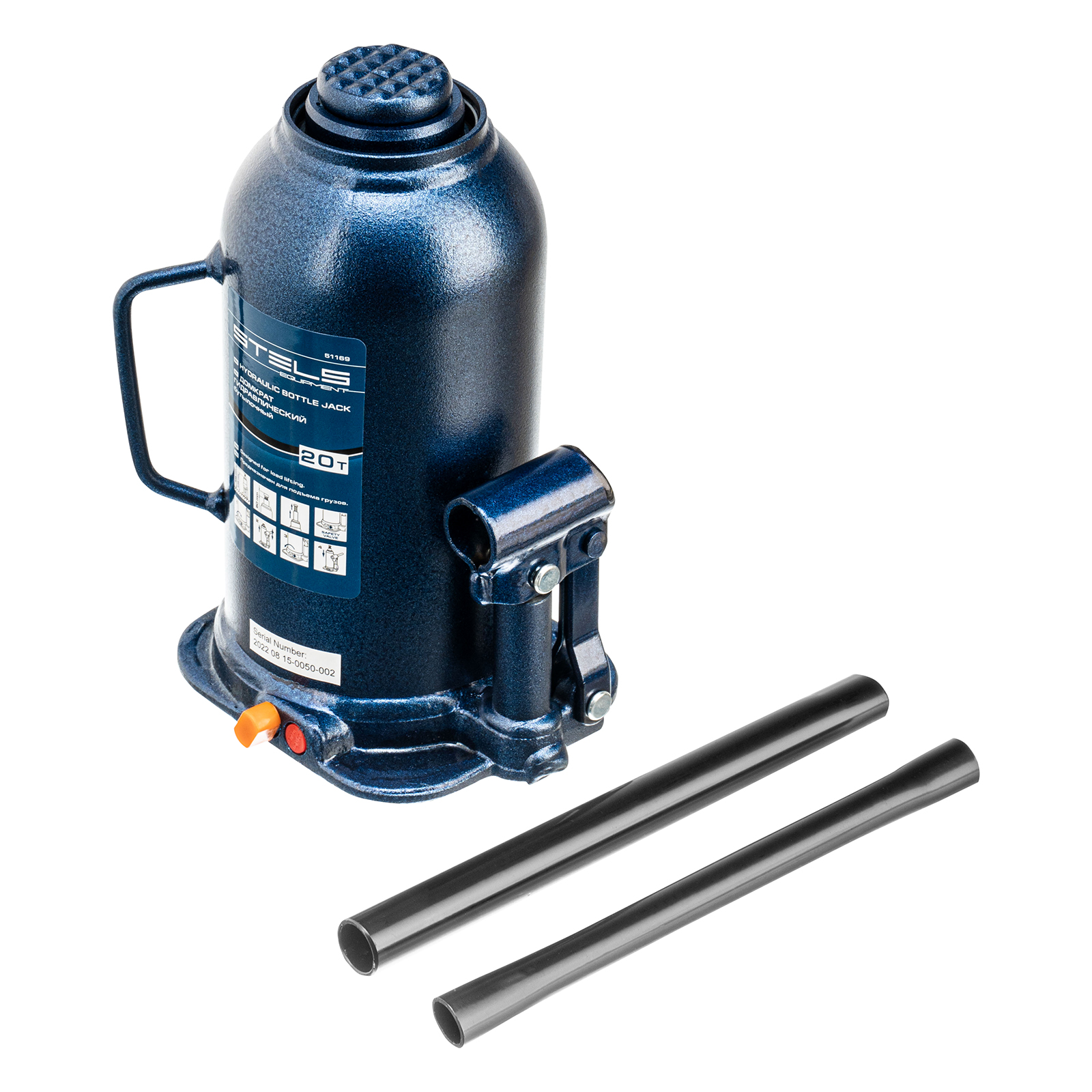 Домкрат гидравлический бутылочный, 20 т, h подъема 235-445 мм Stels (51169)