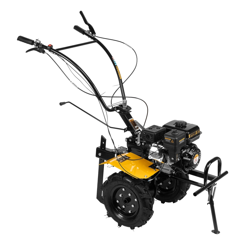 Мотоблок DPT-270X, 7 л.с., диск.сцеп, шир 90 см, глуб 35 см,фрез 3х4,ВОМ,скор 2В/1Н,кол 8" Denzel (56433)