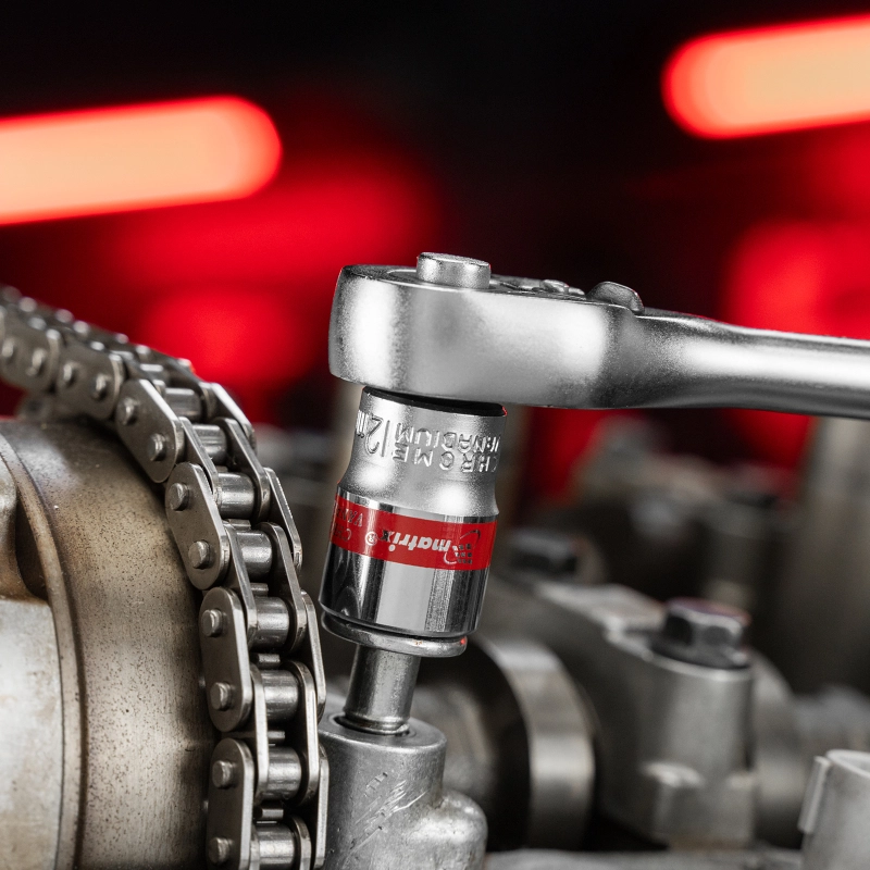 Набор торцевых головок 1/4", 6 гранные, CrV, 4-13мм, 10 штук Matrix (13559)