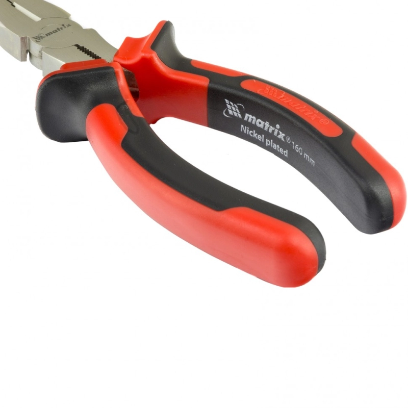 Длинногубцы изогнутые Nickel, 160 мм, никелированные, двухкомпонентные рукоятки Matrix (17420)