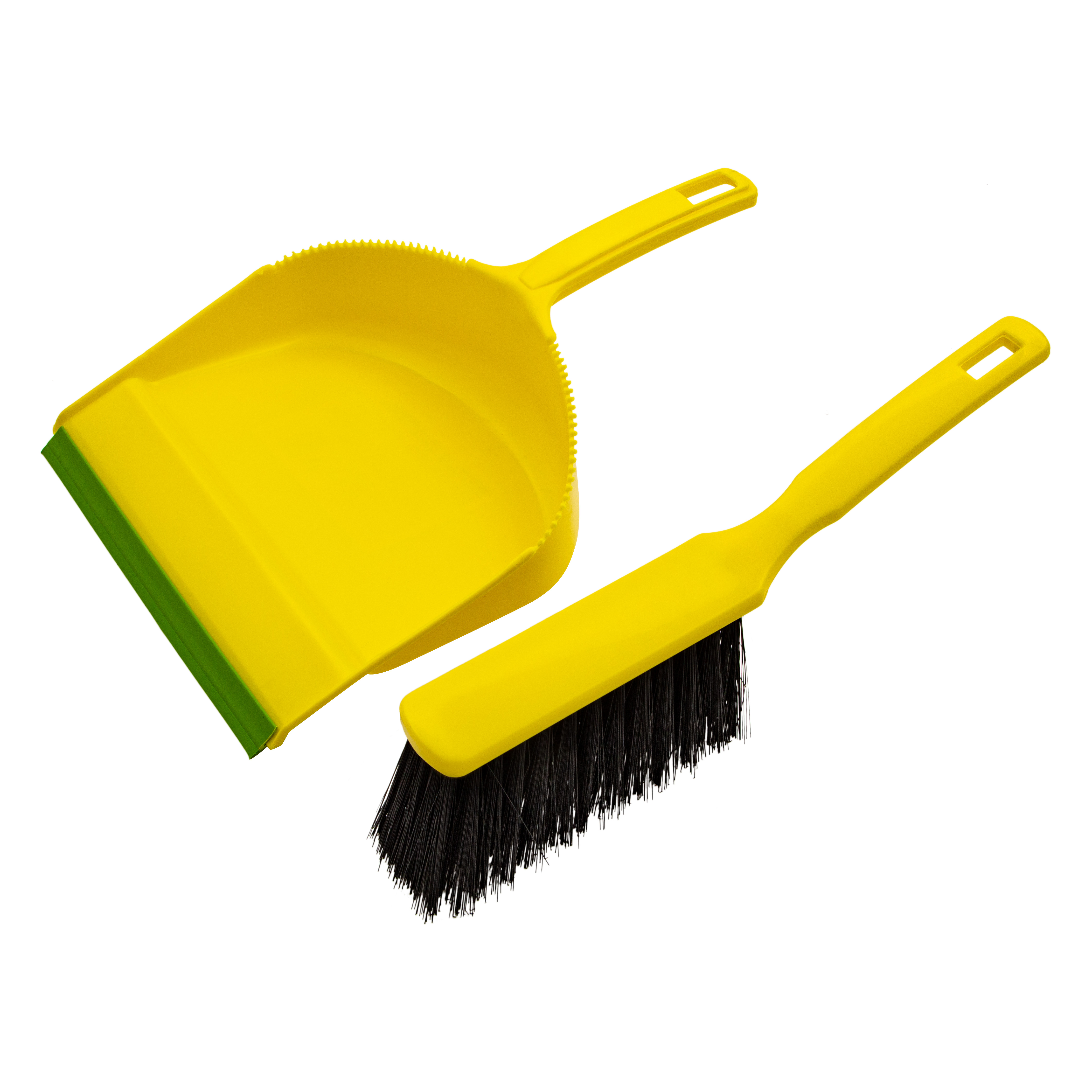 Набор: совок с кромкой 330 x 225 мм и щетка-сметка 285 мм, желтый, Home Palisad (933125)