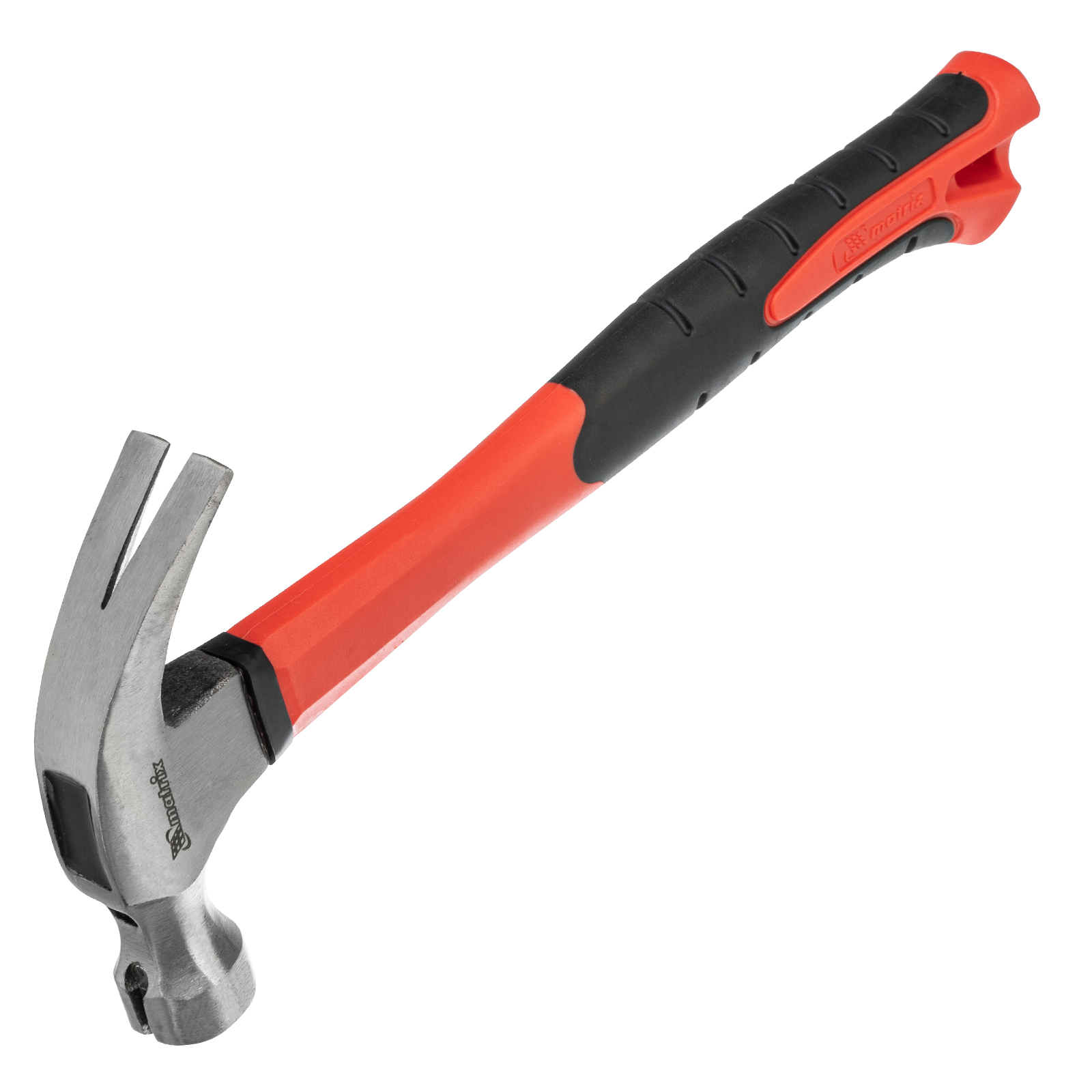 Молоток-гвоздодер optimal, 450 г, боек c магнитом, фибергласовая обрезиненная рукоятка Matrix (10454)