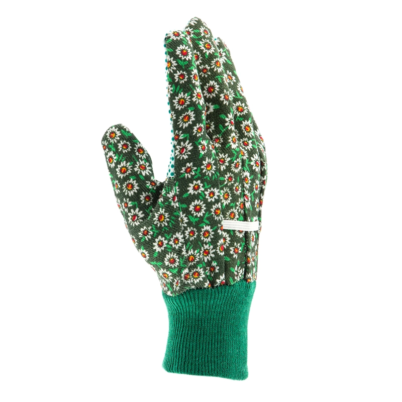 Перчатки садовые х/б ткань с ПВХ точкой, манжет, L Palisad (67763)