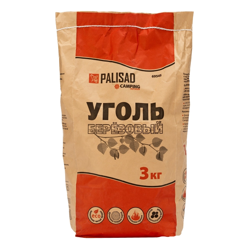 Уголь березовый, 3 кг Camping Palisad (69545)