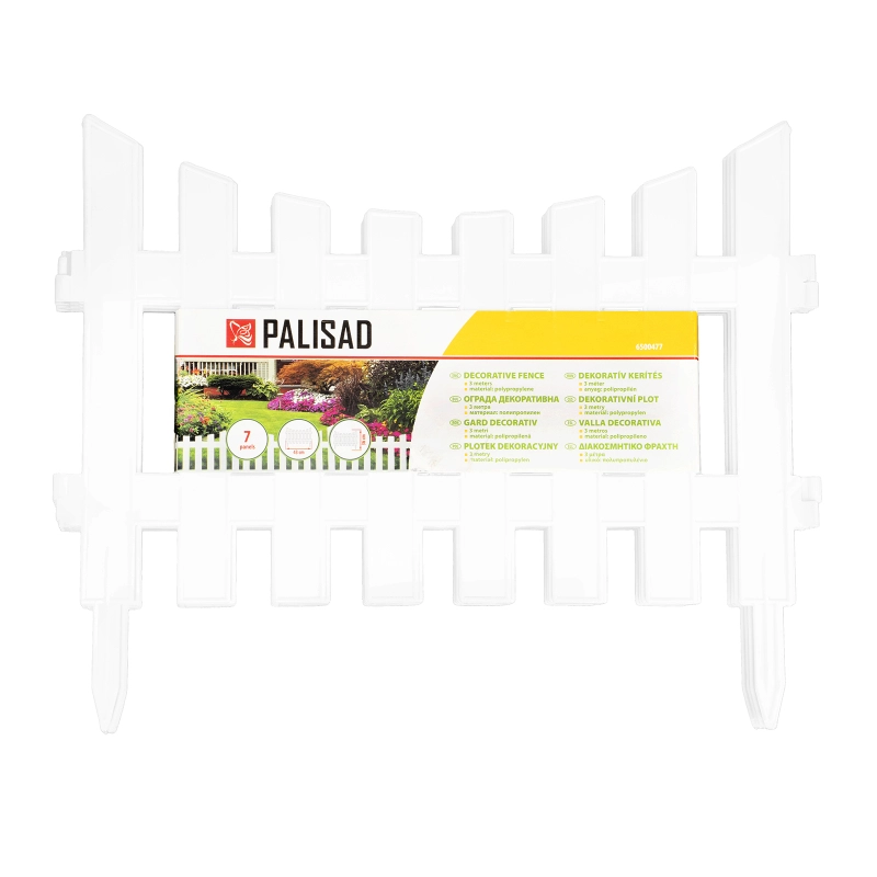 Забор декоративный 36х300 см, белый, Palisad (6500477)