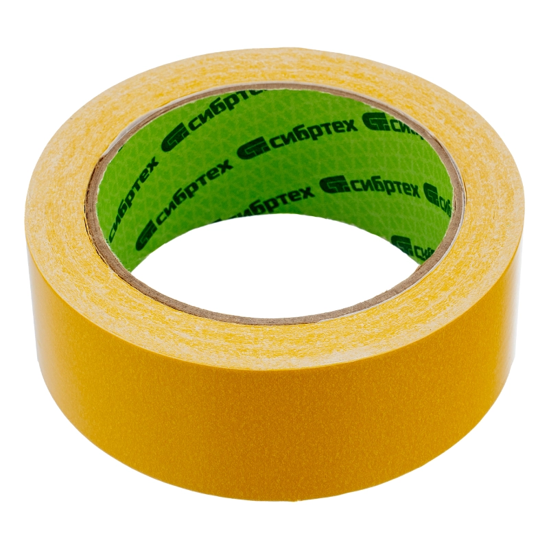Лента клейкая двусторонняя, 38 мм х 25 м, на полипропиленовой основе Сибртех (88807)