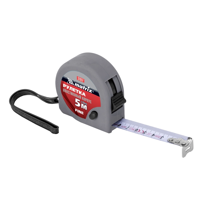 Рулетка Fine,5 м х 19 мм,пластиковый корпус Matrix (31017)