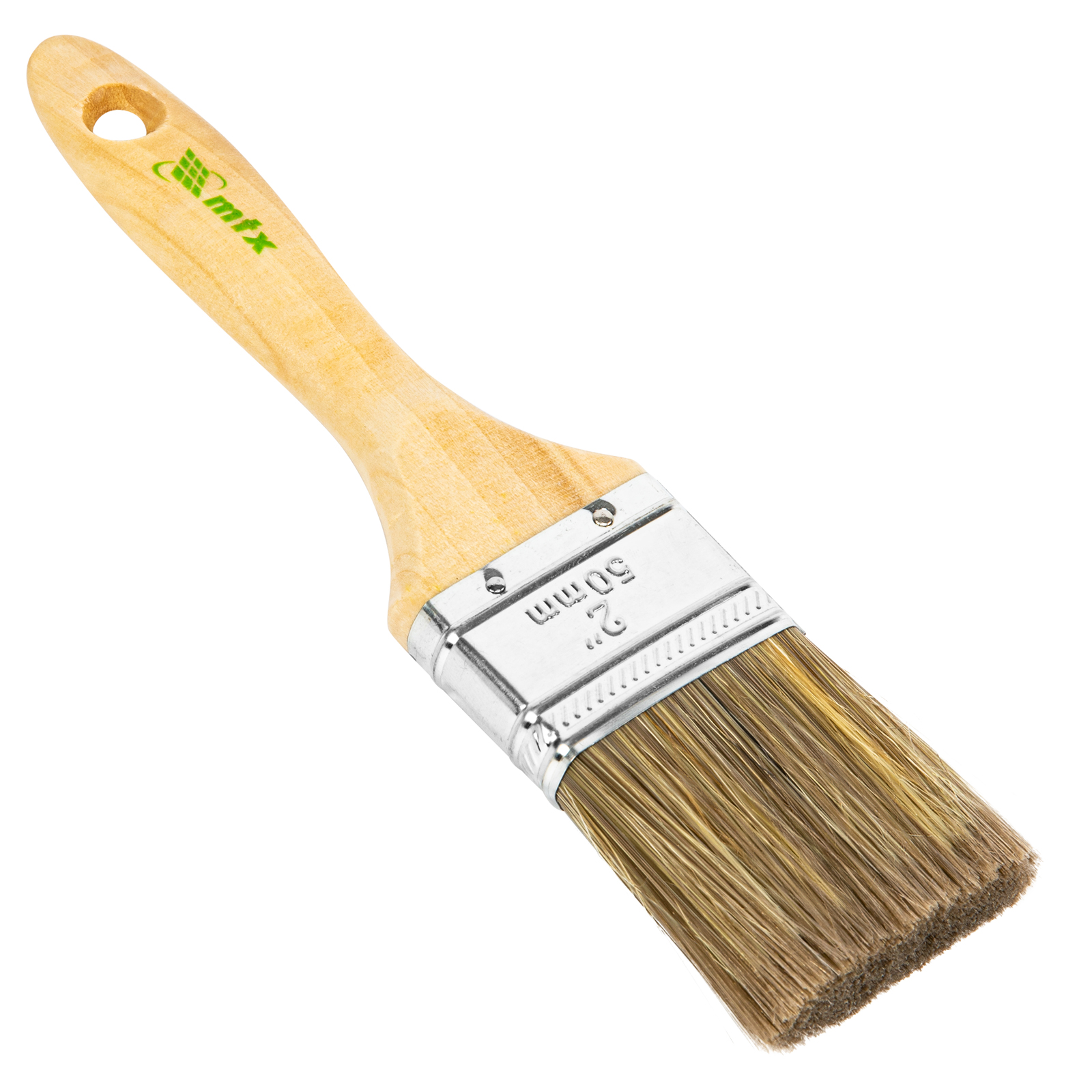 Кисть плоская "Евро" 2", смешанная щетина, деревянная ручка MTX (83079)