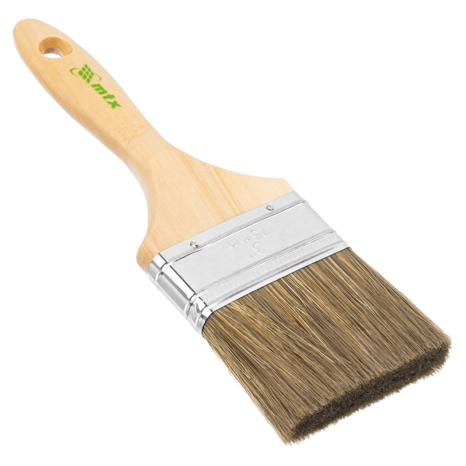 Кисть плоская "Евро" 3", смешанная щетина, деревянная ручка MTX (83081)