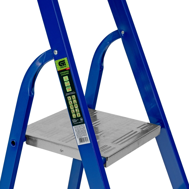 Стремянка, 4 ступени, стальной профиль, алюминиевые ступени Сибртех (97954)