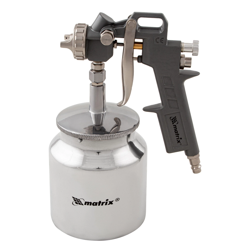 Набор пневмоинструмента, 5 предметов, быстросъемное соединение, краскораспылитель с нижним бачком Matrix (57302)