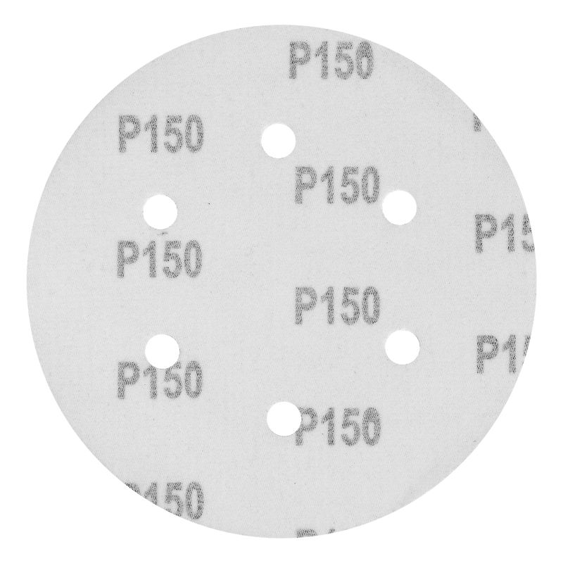 Круг абразивный на ворсовой подложке под "липучку", перфорированный, P 150, 150 мм, 5 шт Matrix (73842)