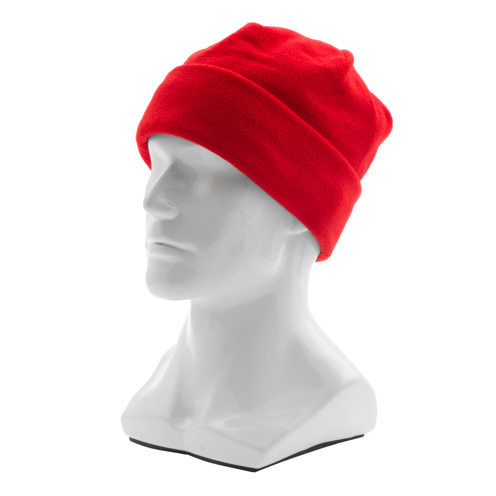 Шапка с отворотом из флиса для взрослых, размер 58-59, красная Сибртех (68831)