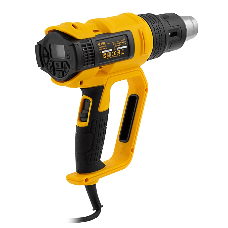 Фен технический HG-2000E, 2000 Вт, 2 режима, LCD дисплей Denzel (28007)