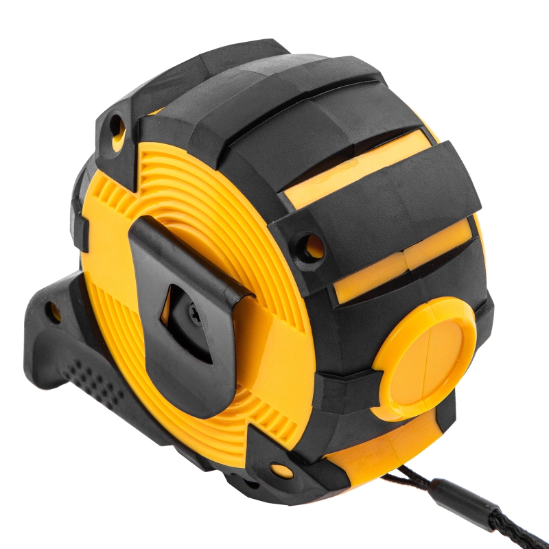 Рулетка 10м х 32мм, автоматич. фиксац., нейлон. покрытие, магнит. зацеп, двухстор. разметка Denzel (31525)