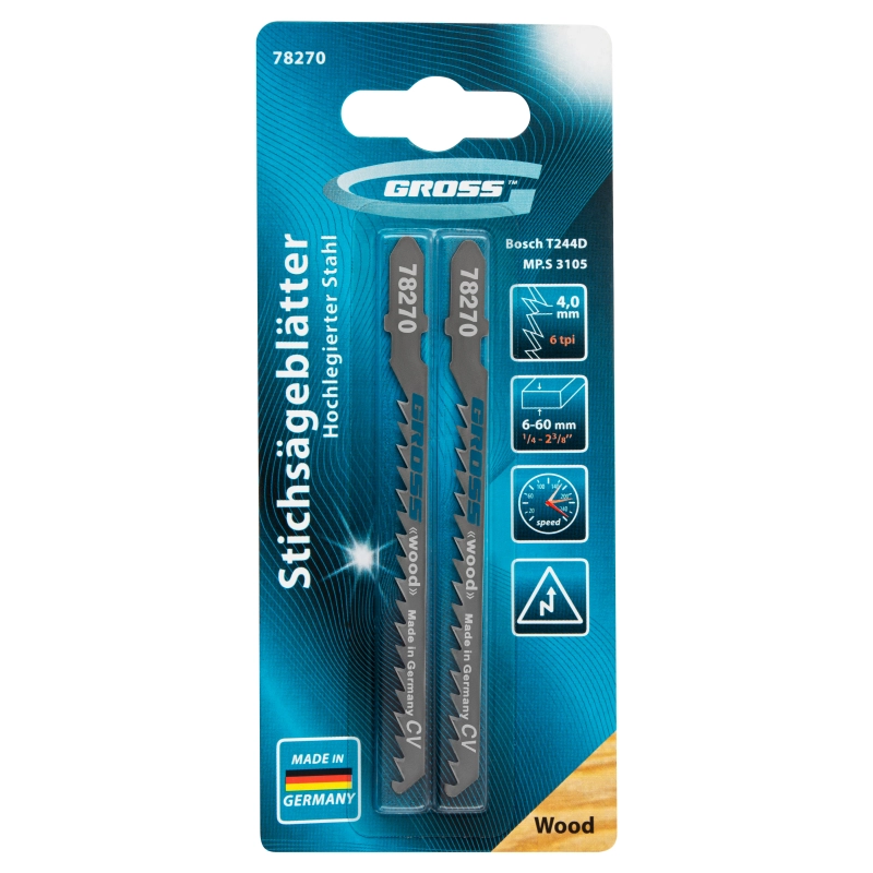 Полотна для электролобзика  по дереву, 2 шт, ( 3105-T244D ) Gross (78270)