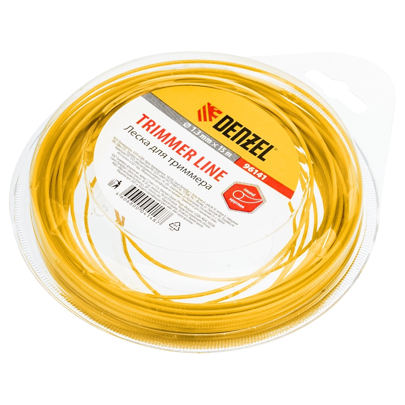 Леска для триммера круглая, 1.3 мм х 15 м Denzel (96141)