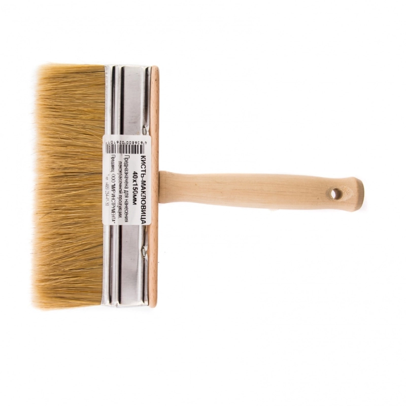 Кисть-ракля, 40 х 150 мм, натуральная щетина, деревянный корпус, деревянная ручка (84080)