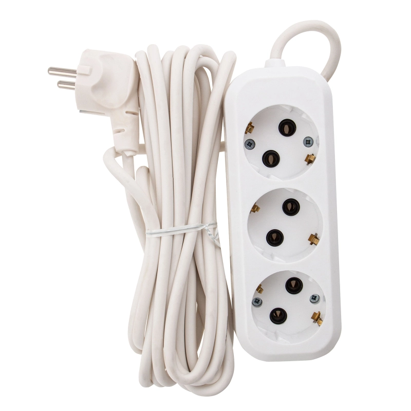 Удлинитель бытовой 5 м, 10A, тип УХз10, с заземлением, 3 розетки Сибртех (96067)