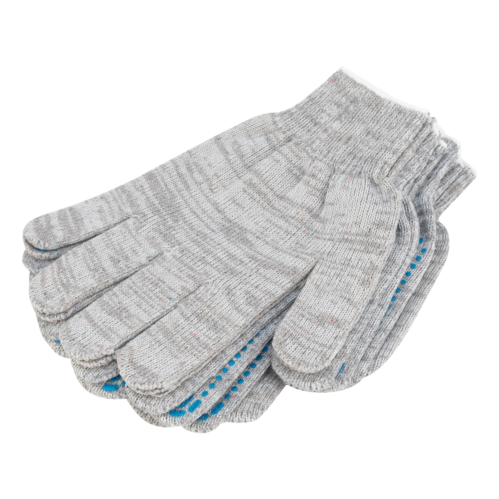 Перчатки трикотажные, с ПВХ точкой, 5 пар в упаковке, 10 класс (678145)