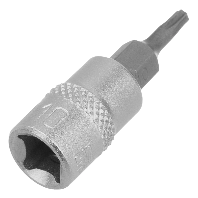 Головка с битой вставкой T10, квадрат 1/4, CrV Stels (13802)