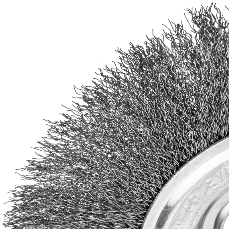 Щетка для УШМ, 175 мм, посадка 22.2 мм, плоская, витая проволока 0.3 мм Сибртех (746667)