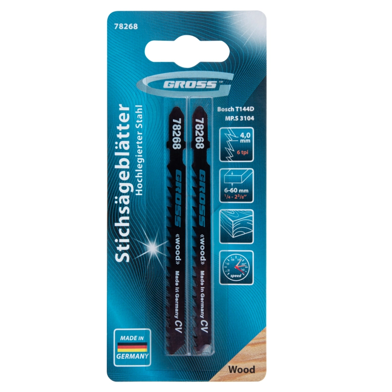 Полотна для электролобзика  по дереву, 2 шт, ( 3104-T144D ) Gross (78268)