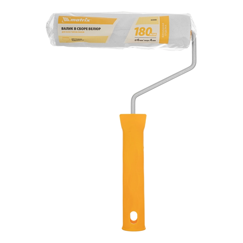 Валик "Велюр", 180 мм, ворс 4 мм, D 36 мм, D ручки 6 мм, шерсть Matrix (80888)