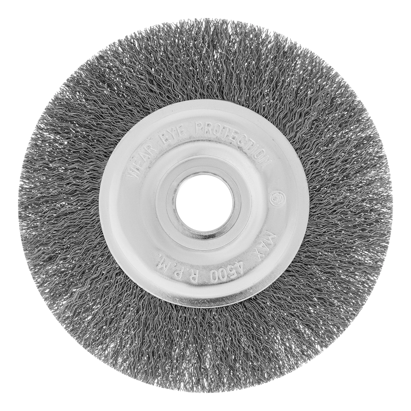 Щетка для УШМ, 150 мм, посадка 22.2 мм, плоская, витая проволока Сибртех (746647)