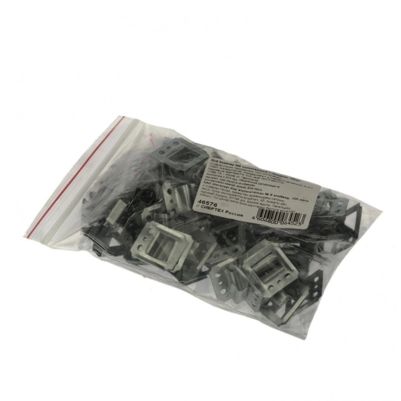 Кляймер №6, оцинкованный с гвоздями, 100 шт Сибртех (46576)