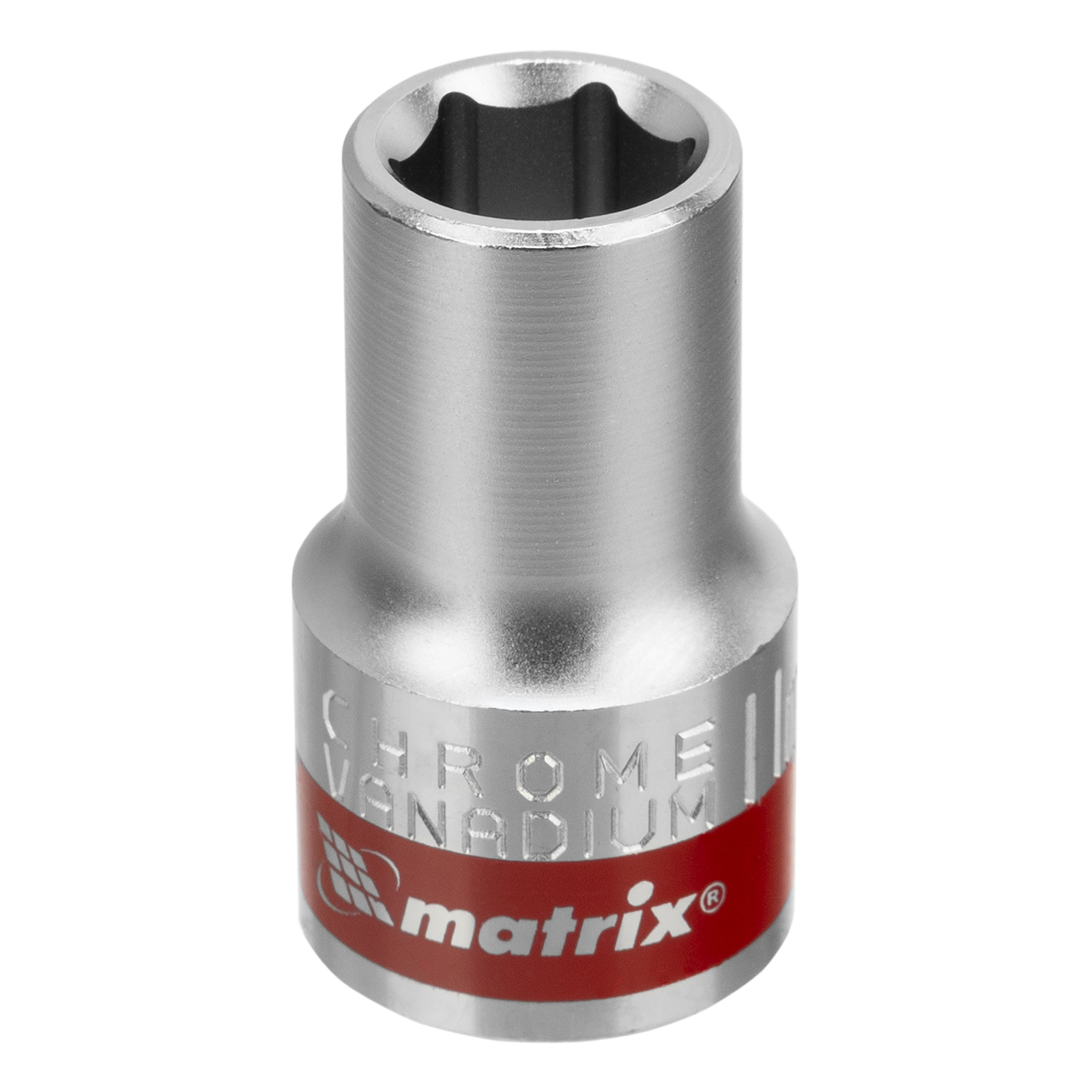 Головка торцевая, 11 мм, шестигранная, CrV, под квадрат 1/2, хромированная Matrix (13111)