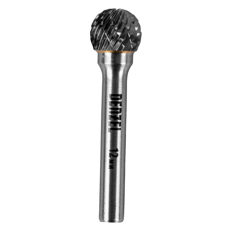 Борфреза по металлу твердосплавная, шарообразная, тип-D, 12 мм Denzel (72031)