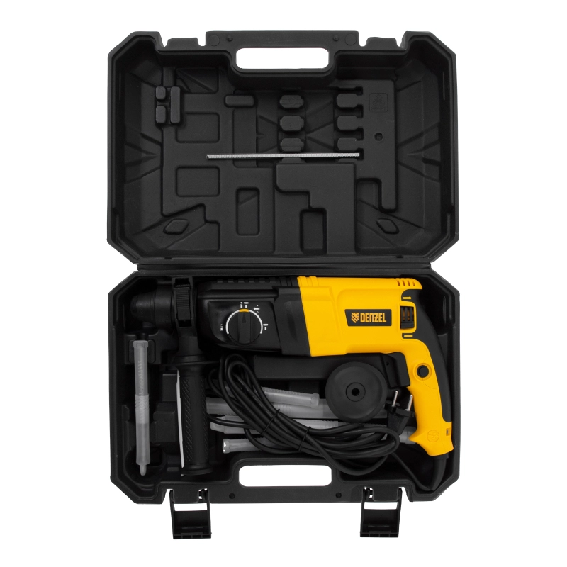 Перфоратор электрический RHH-800-26, SDS-plus, 800 Вт, 3 Дж, 3 плюс 1 реж. Denzel (26607)