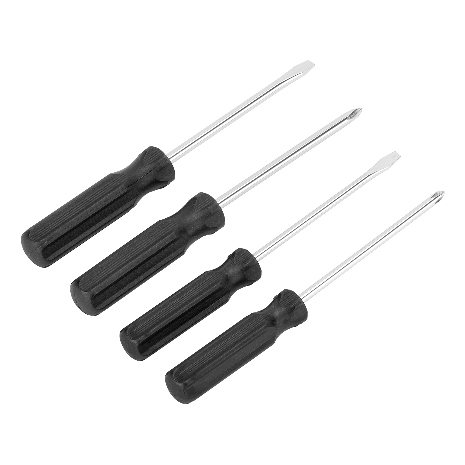 Набор отверток 4 шт, SL5 x 100.6 x 100, PH1 x 100, 2 x 100, углеродистая сталь, пластиковая рукоятка Sparta (13220)