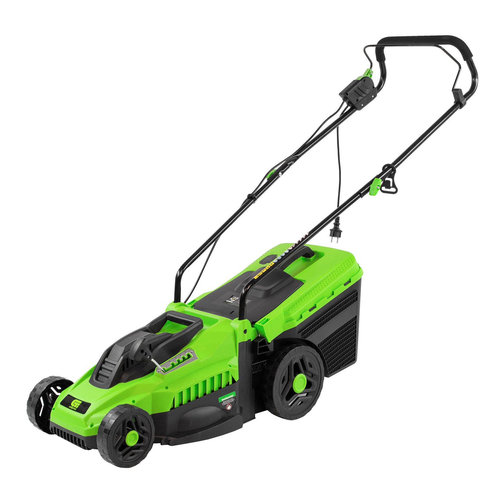 Газонокосилка электрическая L1500, 1500 Вт, ширина 33 см, 5 уровней, пластиковый травосборник 35 л Сибртех (96677)