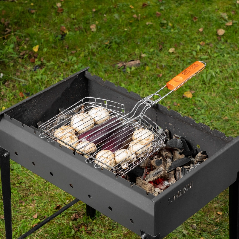 Решетка гриль 305 х 235 х 55 мм, объемная, хромированная Camping Palisad (69559)