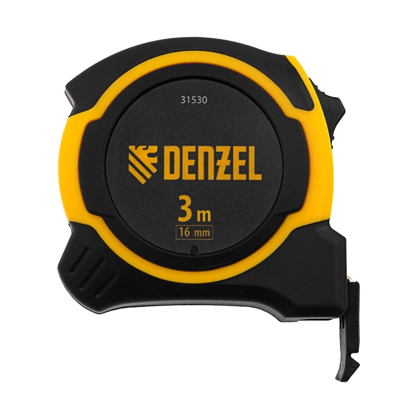 Рулетка 3м х 16мм, двухкомп. корпус, магнитный обрезиненный зацеп Denzel (31530)