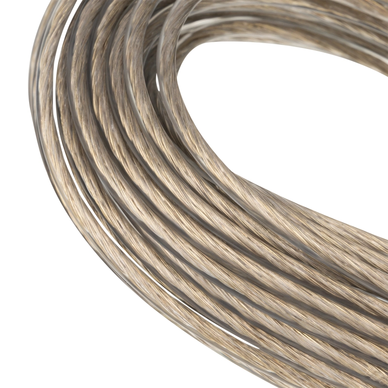 Трос металлополимерный прозрачный ПР-4.0, толщина 4.0 мм, моток 20 метров Сибртех (47631)