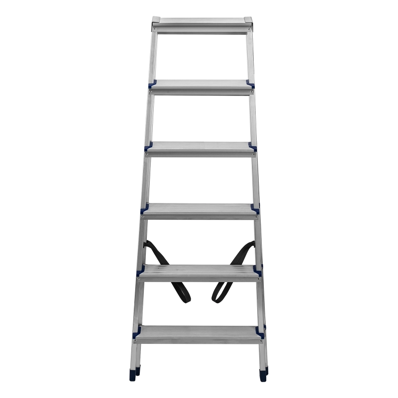 Стремянка двусторонняя 6 ступеней, алюминиевая, Сибртех (97926)