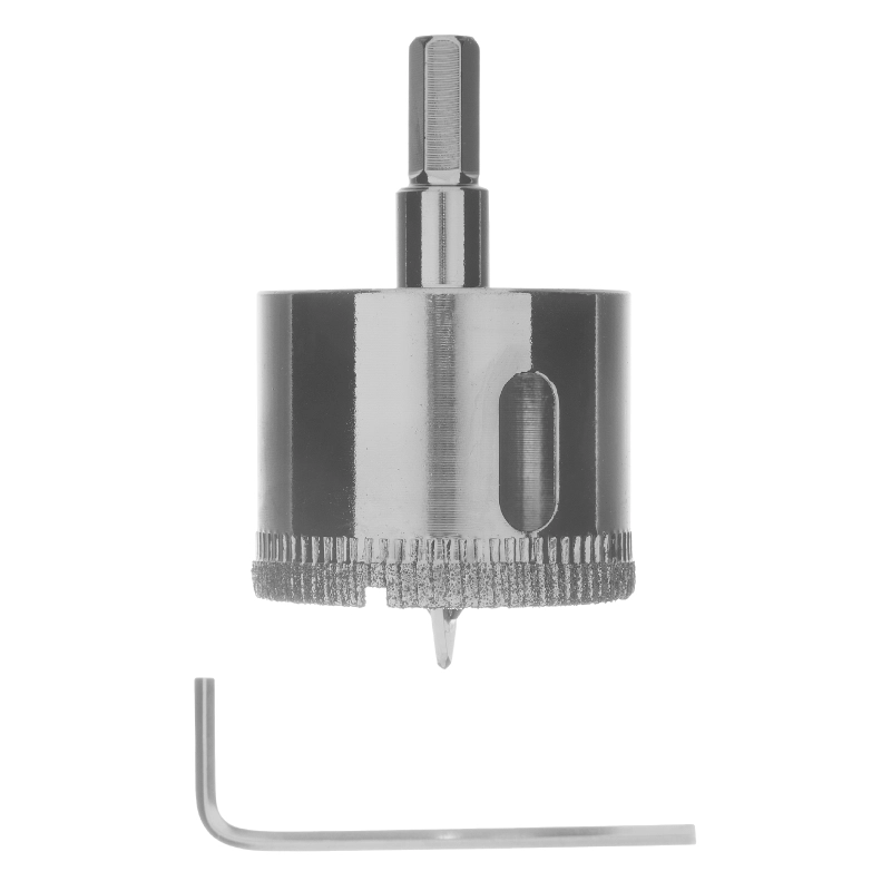 Сверло по керамической плитке и стеклу, 38 х 55 мм, шестигранный хвостовик, с центрующим сверлом Сибртех (72719)