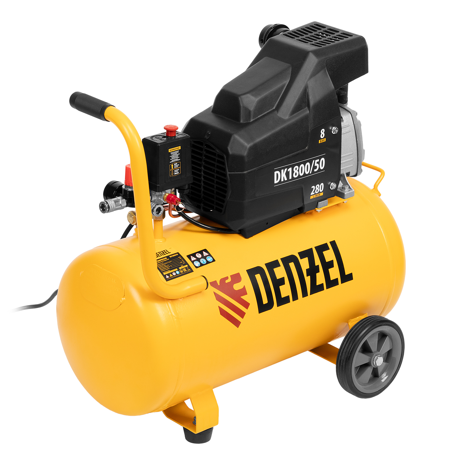 Компрессор воздушный DK1800/50, Х-PRO 1.8 кВт, 280л/мин, 50л Denzel (58068)