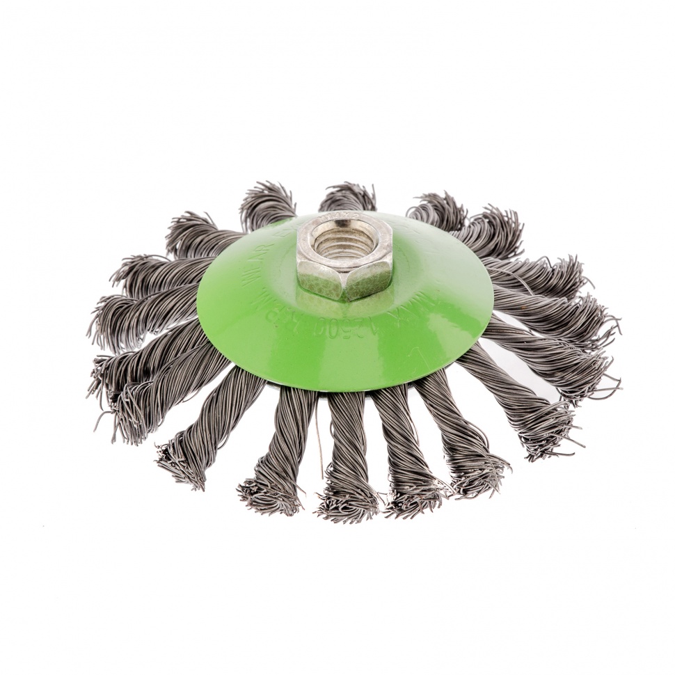 Щетка для УШМ, 115 мм, М14, "тарелка", крученая проволока 0.5 мм Сибртех (746107)